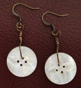 shell button earrings